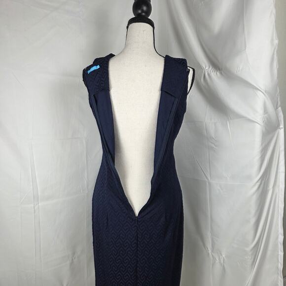 J.McLaughlin Sheath Dress Women XS Navy Textured Sleeveless Stretch Classic - Picture 6 of 12